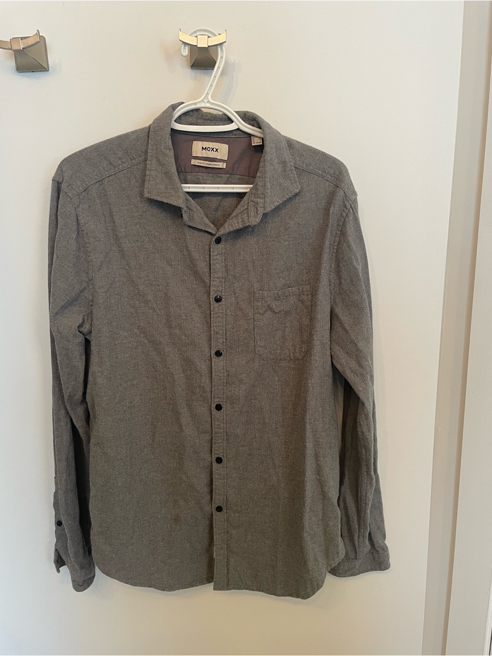 Mexx Men's Gray Button-Up Shirt - Size L
